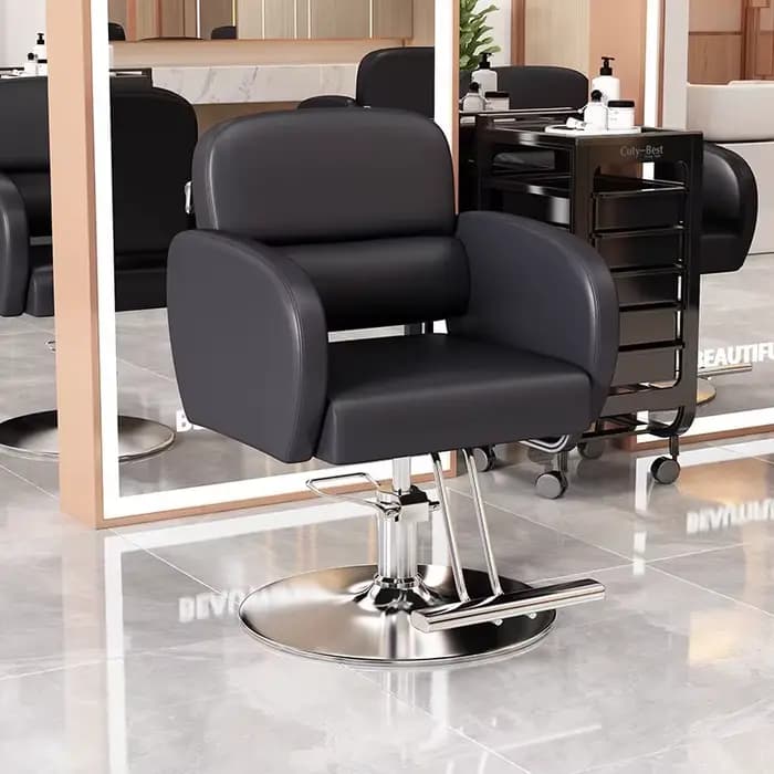 Fauteuil de barbier professionnel, réglable hydrauliquement et pivotant, mobilier de salon de beauté