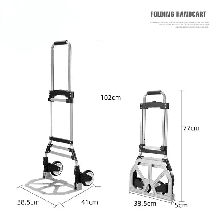 Chariot pliable monté sur voiture avec roue, capacité de charge de 90kg, escalier d'escalade, transp