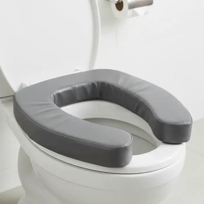 Rehausseur de siège de toilette antidérapant et imperméable, ergonomique et rembourré, pour personne