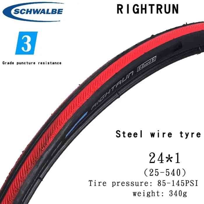 Schwalbe pneu gonflable pour fauteuil roulant RIGHTRUN sport 24 pouces accessoires de vélo 24*1 26 p