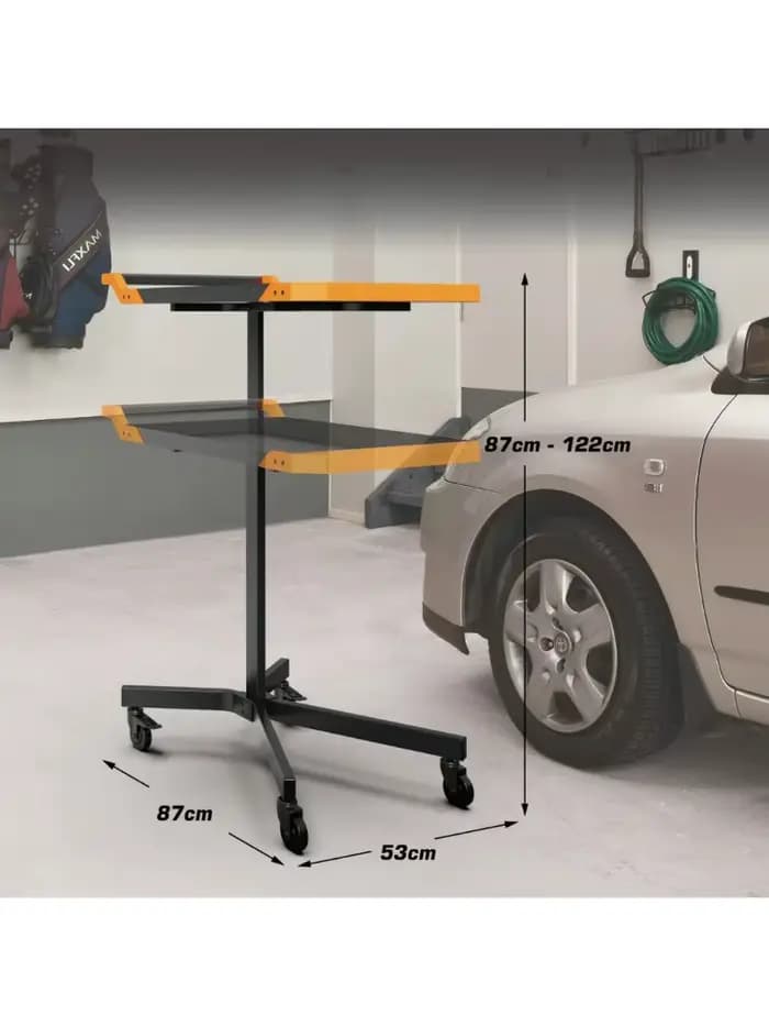 Table de travail mobile à hauteur réglable avec roulettes, chariot à outils roulant portable pour ga