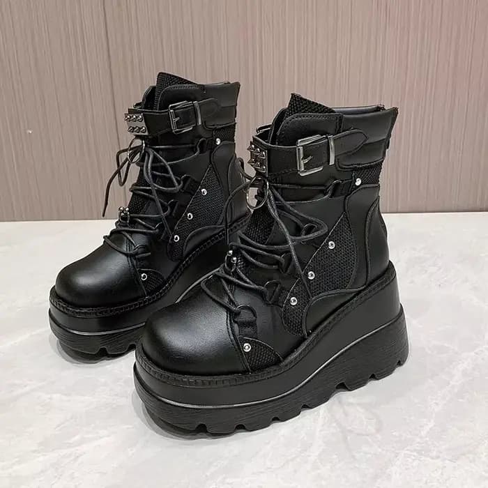 Bottines à plateforme et talons hauts pour femme, chaussures courtes, nouveau Design à la mode, ferm