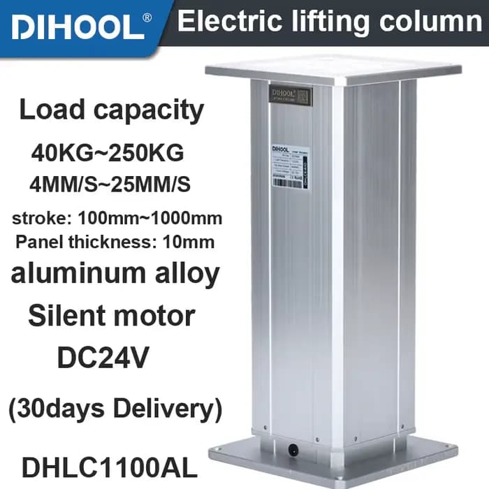 Colonne de Levage Électrique, Charge de 250kg, Moteur 24V, hypothécaire ami en Alliage d'Aluminium, 