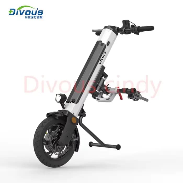 Vélo à main électrique pour fauteuil roulant, fixation avant pour fauteuil roulant de sport, remorqu