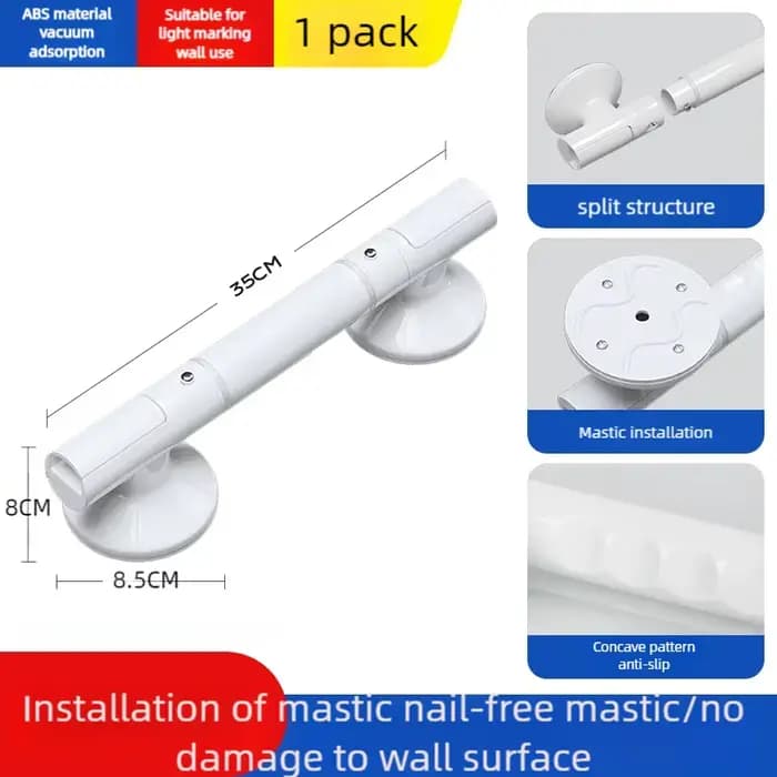 Main courante de salle de bain, poignée de sécurité antidérapante pour toilettes âgées, poignée à ve