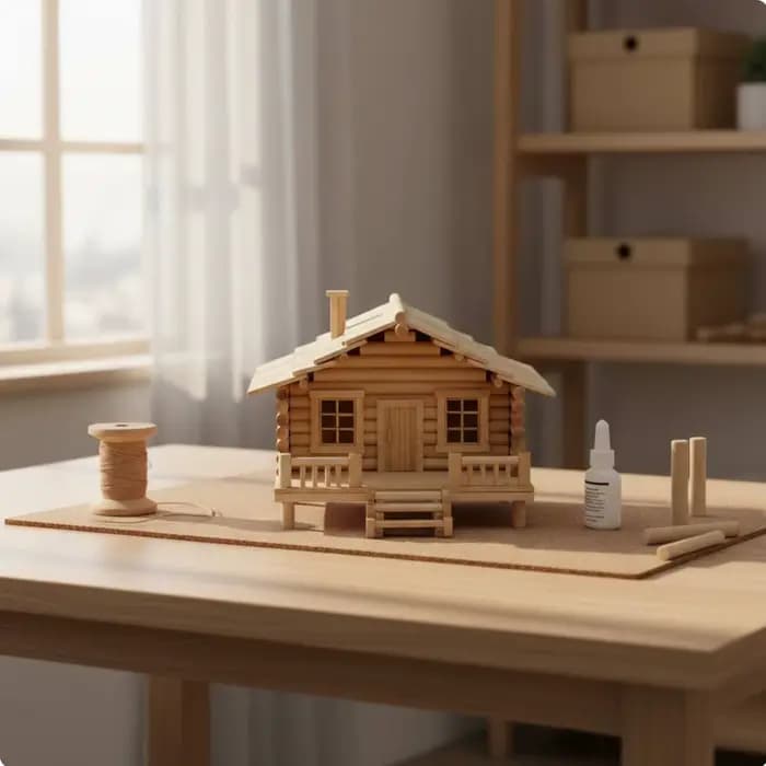 Modèle de construction 3D en bois, kit de maison en bambou DIY, jeu de construction artisanal, maiso