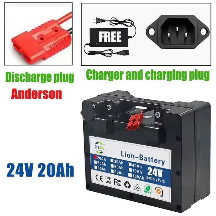 Batterie au lithium spécifique pour fauteuil roulant électrique, 24V 20-100AH, batterie au lithium 1