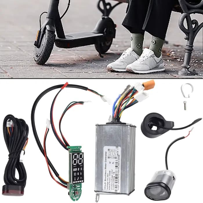 Kit complet de remplacement pour trottinette électrique 500W 36V 17A avec lumières, contrôleur MCU 3