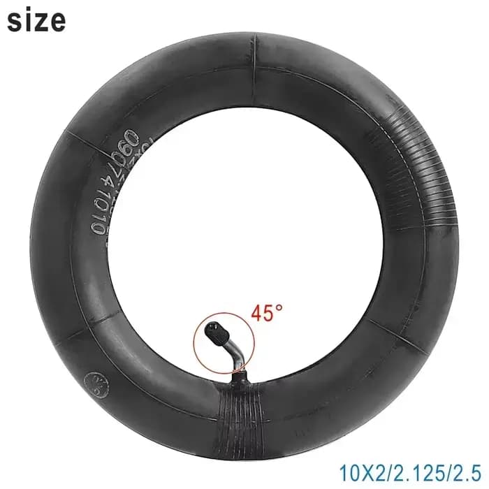 Caméra 10x2 10x2.125 avec 45 degrés pour Scooter électrique, vélo d'équilibre 10x2/2.125/2.5, pneu e