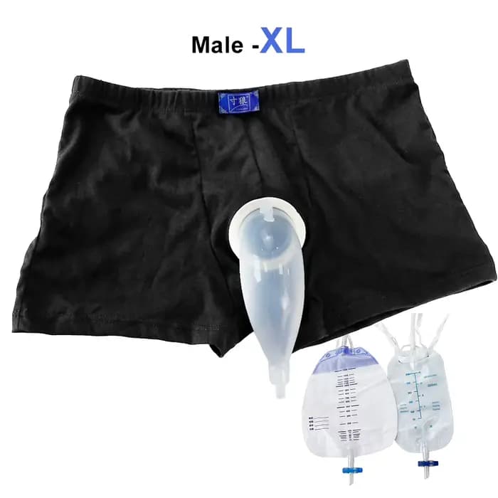 Kit collecteur d'urine pour hommes âgés, culotte, cathéter d'urine fixe, sac urinaire sur pied, post