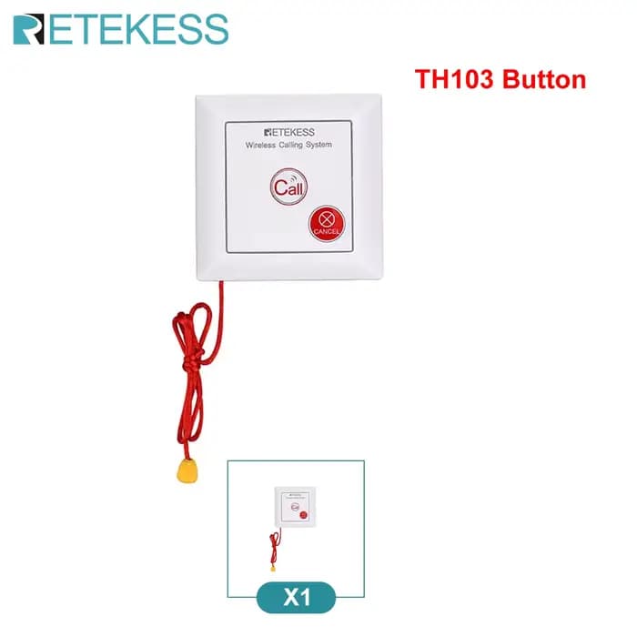 Retekess TH103 soignant téléavertisseur alarme stroboscopique sirène système d'appel tirer corde éta