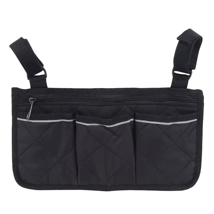 Sac pour fauteuil roulant, pochette étanche avec bande réfléchissante sécurisée, rangement de marche