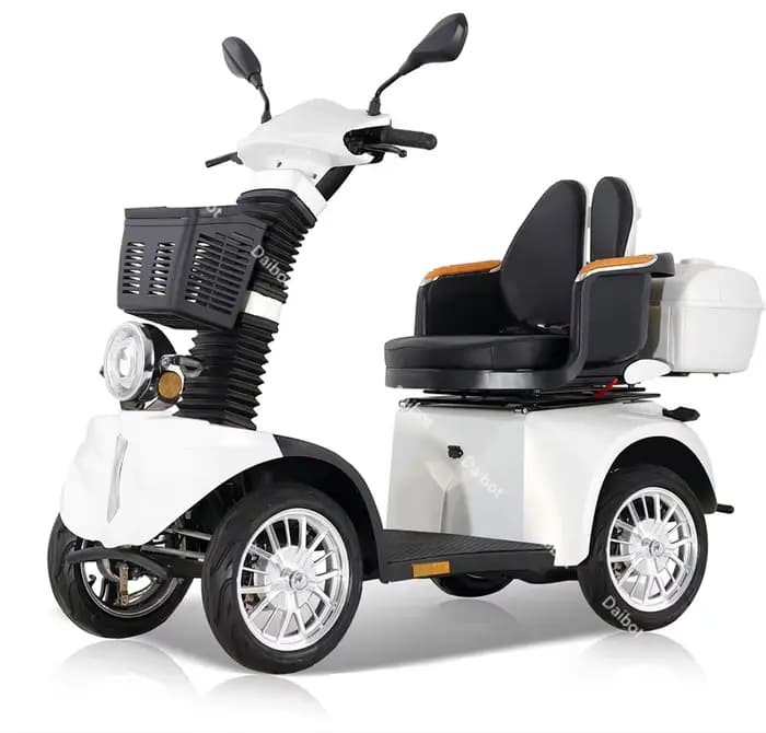 Scooter électrique pliant à 4 roues, Stock européen, avec rangement et siège ajusté 360 ° /Scooter d