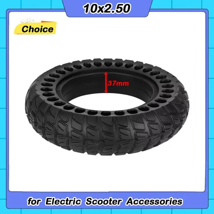 Pneu plein alvéolé anti-crevaison 10x2.50 de 10 pouces pour trottinette électrique universelle sans 