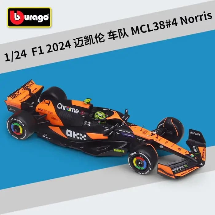 Bburago 1:24 MCL38 Équipe Monaco F1 MCL38 Mclaren 4 #   Lando Norris 81 #   Modèle de voiture de cou