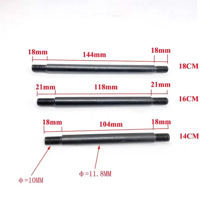 Axe M12 14cm 16cm 18cm de longueur roues avant et arrière pour Scooter électrique