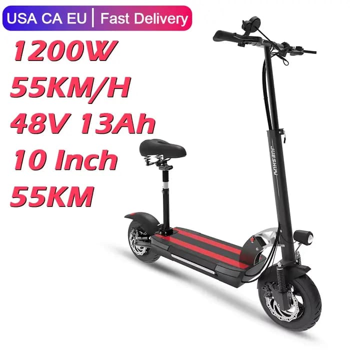 Trottinette Électrique 1200W, 60 km/h, Autonomie de 60km 55km, Livraison en 7 Jours