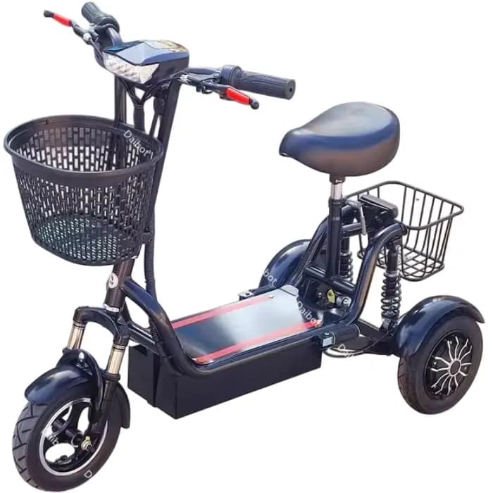 Scooter de mobilité pliable à double moteur pour les personnes âgées, voyage, 3 roues, pliable, 1000