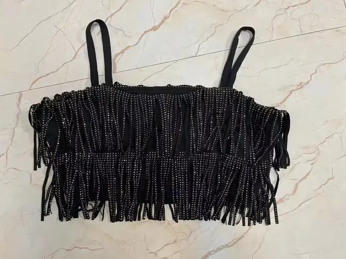 Femmes jupe mode 2025 nouveau automne taille haute ceinture multicouche courte lourde forage strass 