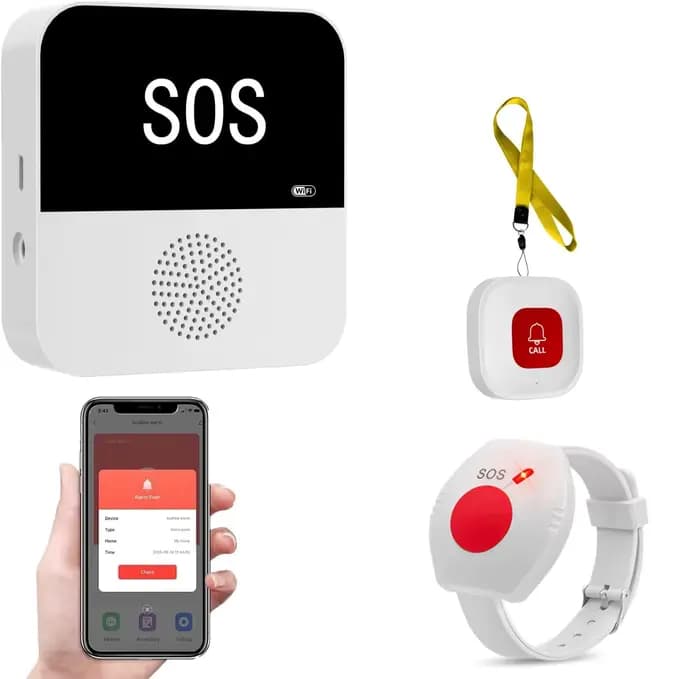 Système d'alerte d'appel d'urgence pour patients, bouton d'appel SOS sans fil Tuya WiFi, système d'a