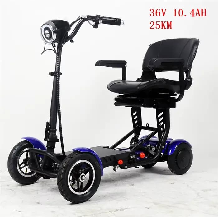 Scooter de mobilité pliable pour personnes âgées avec panier 4 roues Double moteur 500w adulte Scoot