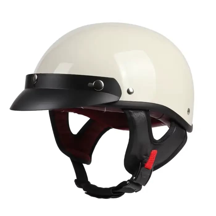 Casque de moto rétro – Demi-casque pour cruiser et scooter – Équipement de sécurité pour la conduite