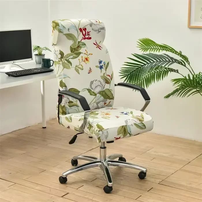 Housse de chaise de bureau élastique, 1 pièce, imprimé géométrique, pour chaises de jeu, siège d'ord
