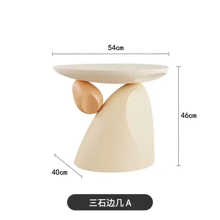 Table basse d'angle, table d'appoint ronde minimaliste moderne avec un design d'équilibre unique, ta