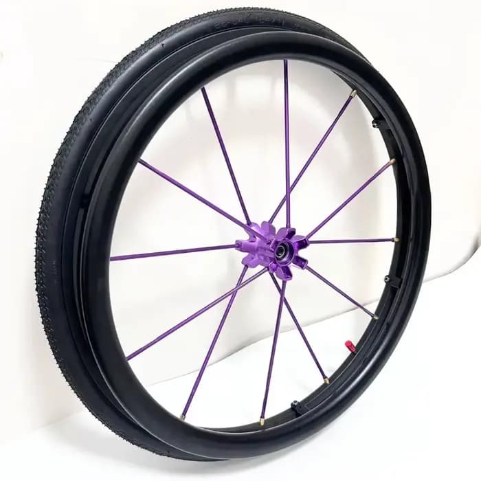 Fauteuil roulant de sport de 24 pouces, grande roue audacieuse, accoudoir, renfort de rayons, alliag
