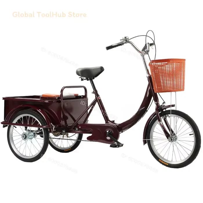 Tricycle à pédales pour adultes et personnes âgées, véhicule de loisirs et de déplacement, chariot d