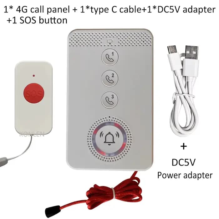 Téléphone à bouton-poussoir SIM 4G, alarme d'appel d'urgence SOS, bouton de panique, téléphone vocal