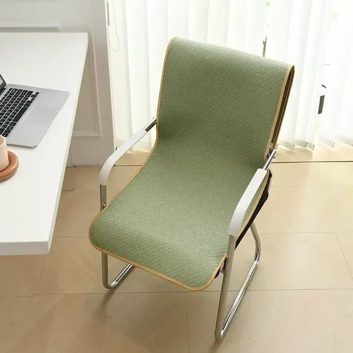 Coussin d'été en rotin, housse de chaise longue pour bureau, tapis et tabouret en bambou antidérapan