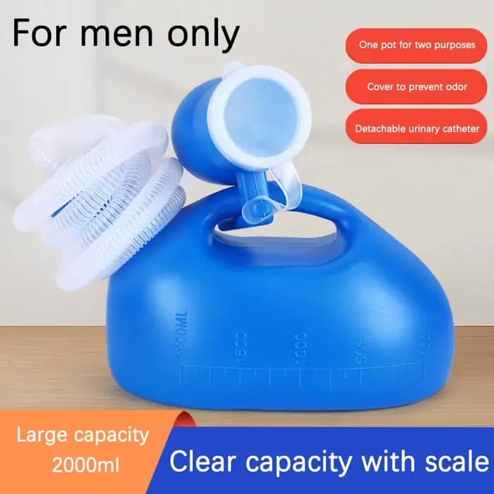 Urinoir en Plastique de 2000ml avec Circulation Urinaire pour Homme, Pot Cassé, Bouteille de Pipi, C
