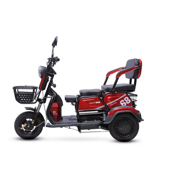 Petit Scooter électrique à 3 roues pour 2 sièges adultes, Tricycle électrique puissant Parent-enfant