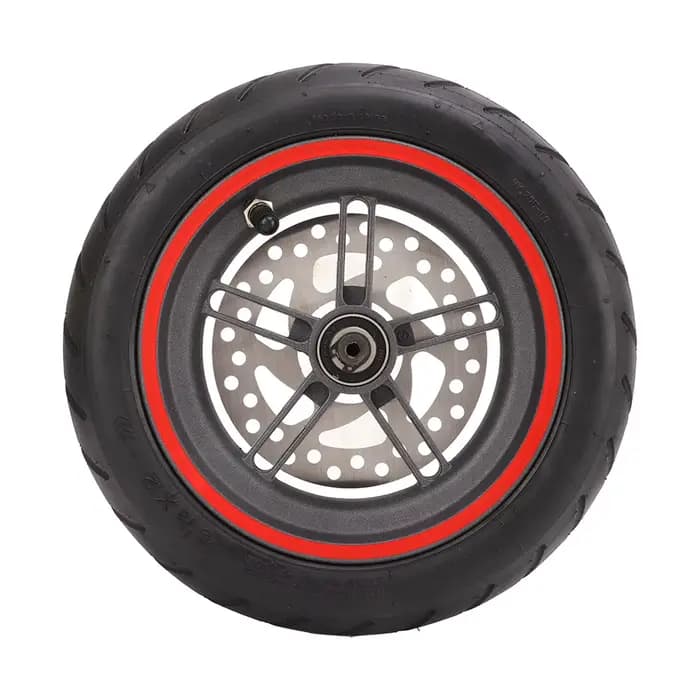 Roue arrière de Scooter électrique avec disque de frein de 120mm, pneu pneumatique rouge pour Xiaomi