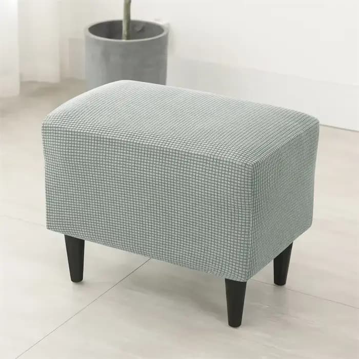Housse de protection en polaire pour repose-pieds, élastique, tout compris, couleur unie, pour salon