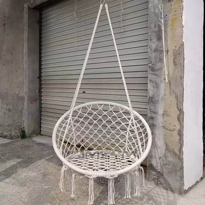 Fauteuil suspendu en macramé tissé à la main, hamac d'extérieur, chaise en corde Y-Stop pour patio, 