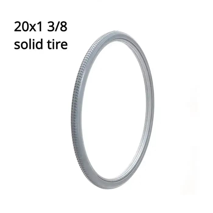Roue arrière pour fauteuil roulant manuel 20/22/24/26 pouces X1 3/8, pneu solide sans chambre à air