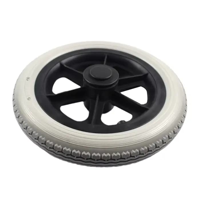 Roue professionnelle en PU de 12 pouces, roulette arrière pour fauteuil roulant, pièce de rechange, 