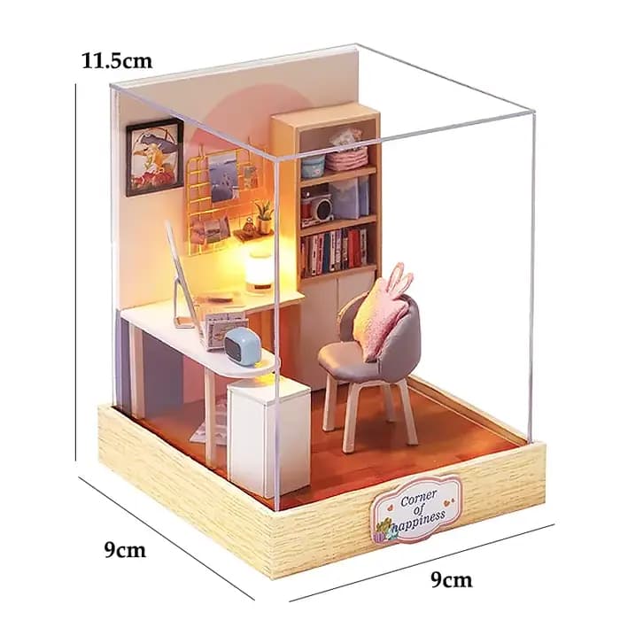 Maison de poupée Miniature en bois, Kit de petite maison à monter soi-même, maisons de poupée assemb