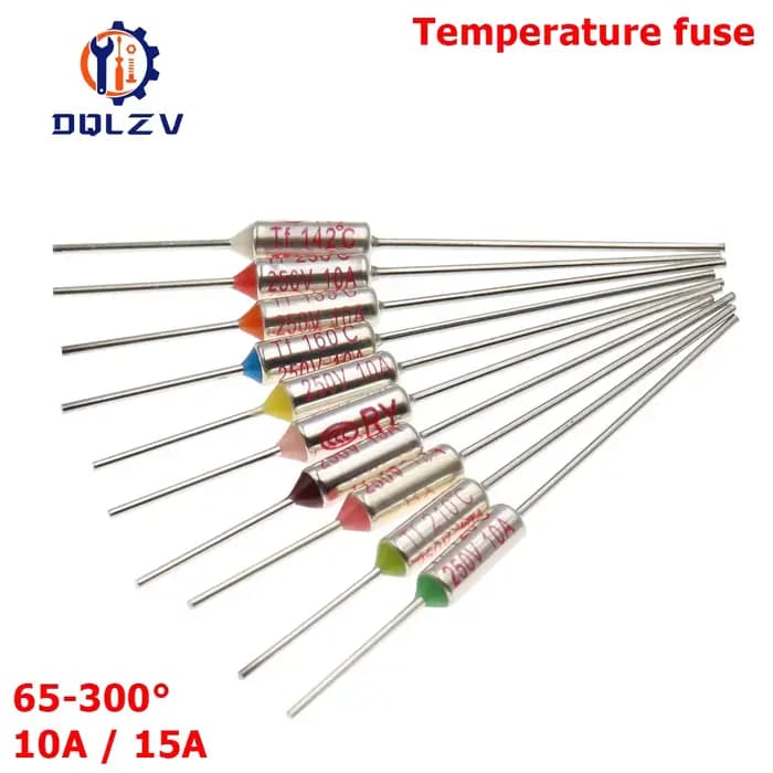 Fusible thermique TF RY 10A 15A 250V, température 65C 73C75C 85C 100C 110C 120C 130C 152C 165C 172C 