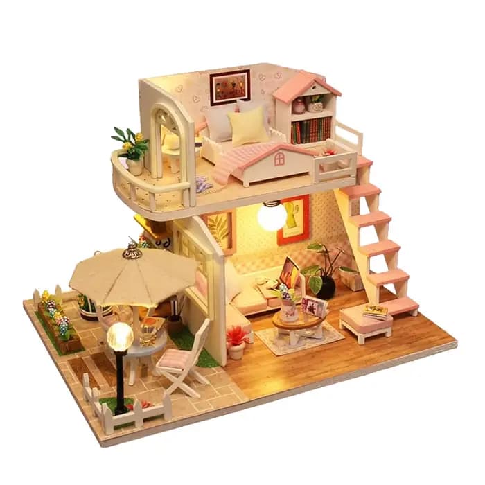 Kits de modèles de construction en bois à monter soi-même, maison de poupée miniature en bois, maiso