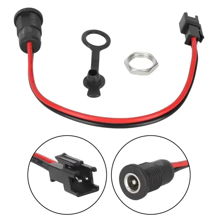 Connecteur de câble de charge pour trottinette électrique, femelle DC2 1,5 x 2,1 mm, montage sur pan