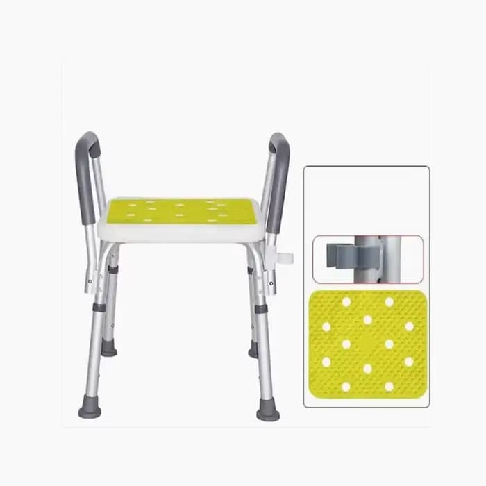 Chaise antidérapante pour personnes âgées avec accoudoirs réglables en hauteur et siège de tabouret