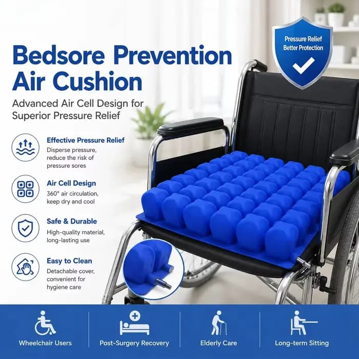 Coussin anti-escarres pour fauteuil roulant, coussin d'air à pression réduite, adapté aux patients a