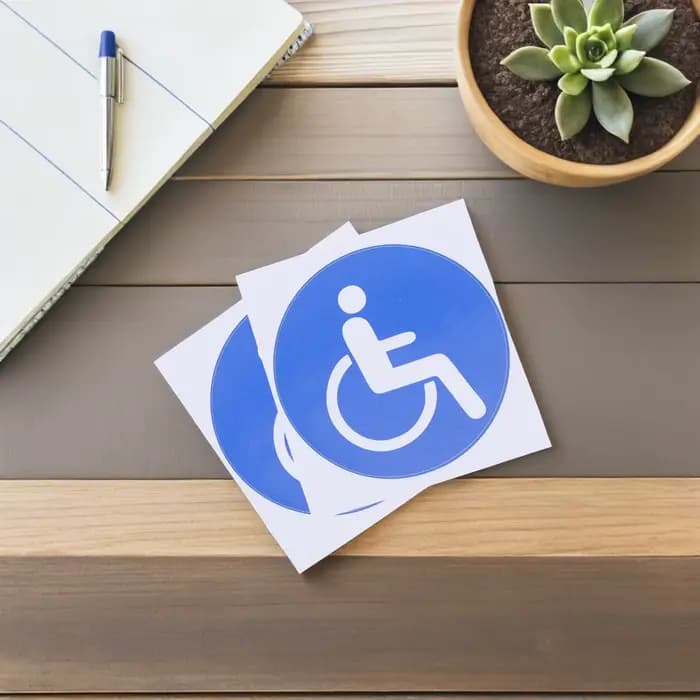 Autocollants d'avertissement pour personnes handicapées, 10 pièces, symbole handicapé, panneau de si