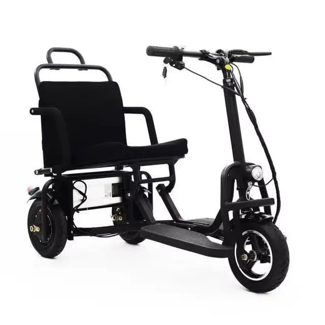 Tricycle électrique pliable à 3 roues avec siège, 48V, 350W, pour personnes handicapées/élan