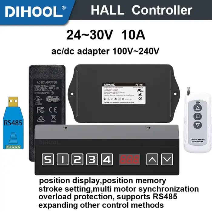 Système de levage, actionneur linéaire électrique, contrôleur Hall 1 2 3 4 pièces, synchronisation d