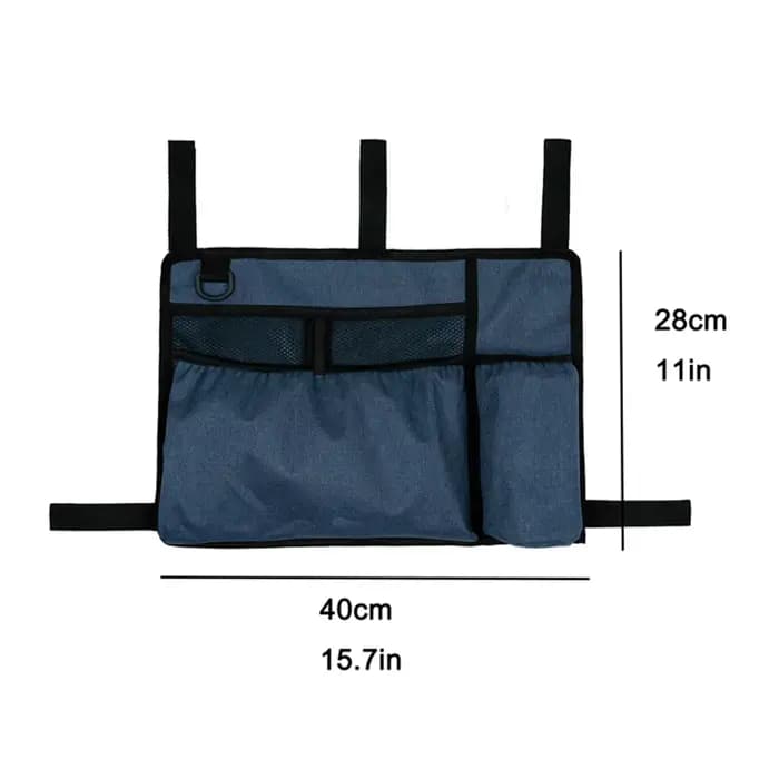 Sac de marche avec porte-gobelet, sac de rangement pour fauteuils roulants de grande capacité, poche