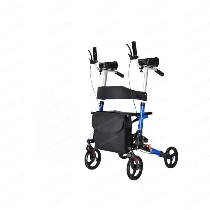 Déambulateur pliant à 4 roues avec siège et accoudoirs rembourrés